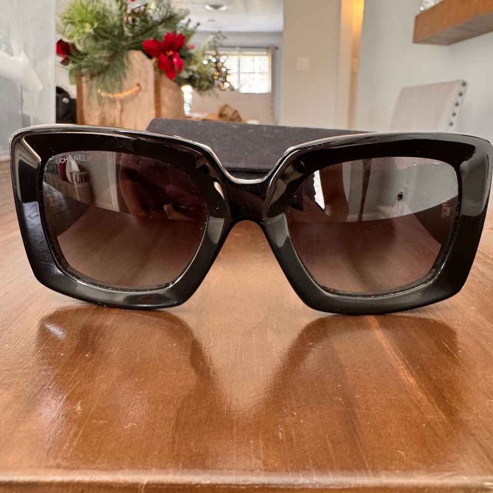 CHANEL Black Designer Sunglasses